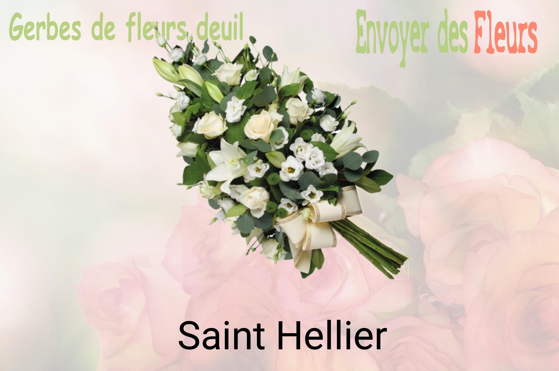 Gerbe de fleurs de deuil livrée à Saint-Hellier